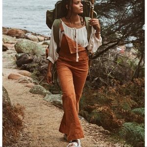 Spell Age of Aquarius Twill Cord Overalls in Tan XS